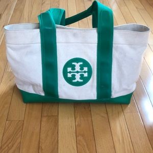 Tory Burch Canvas and Patent Tote